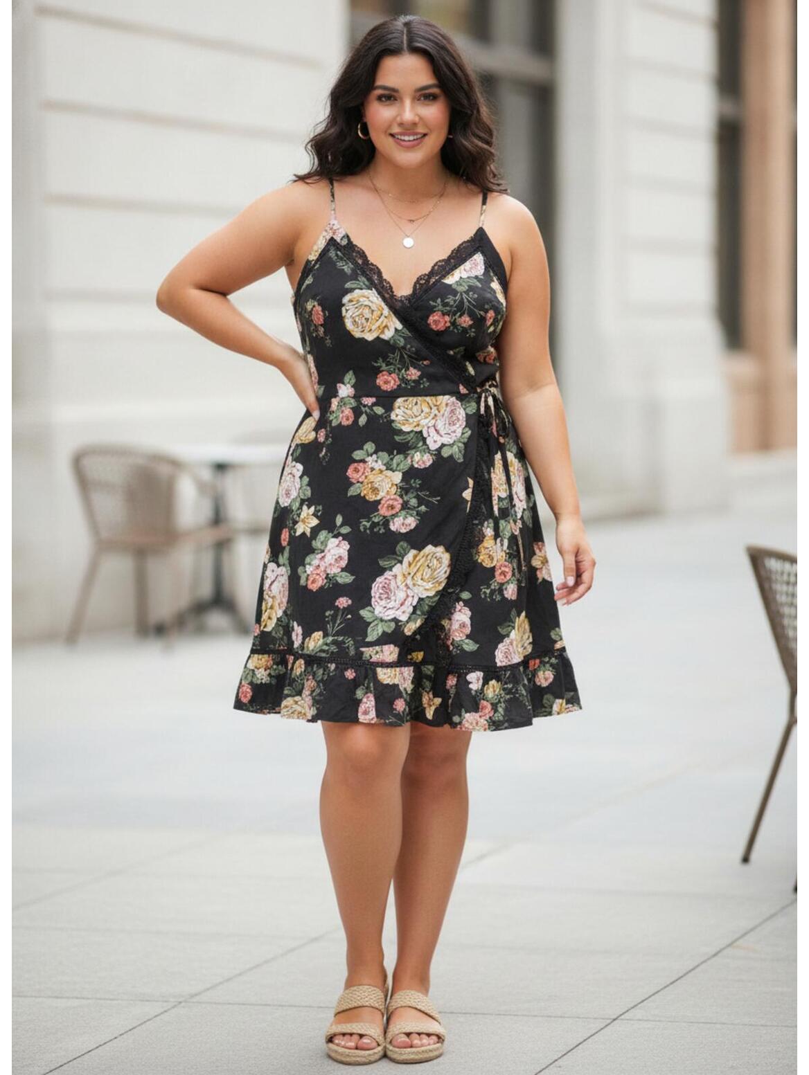 B.O.G Collective Floral Spaghetti Strap Dress - Size Xxl